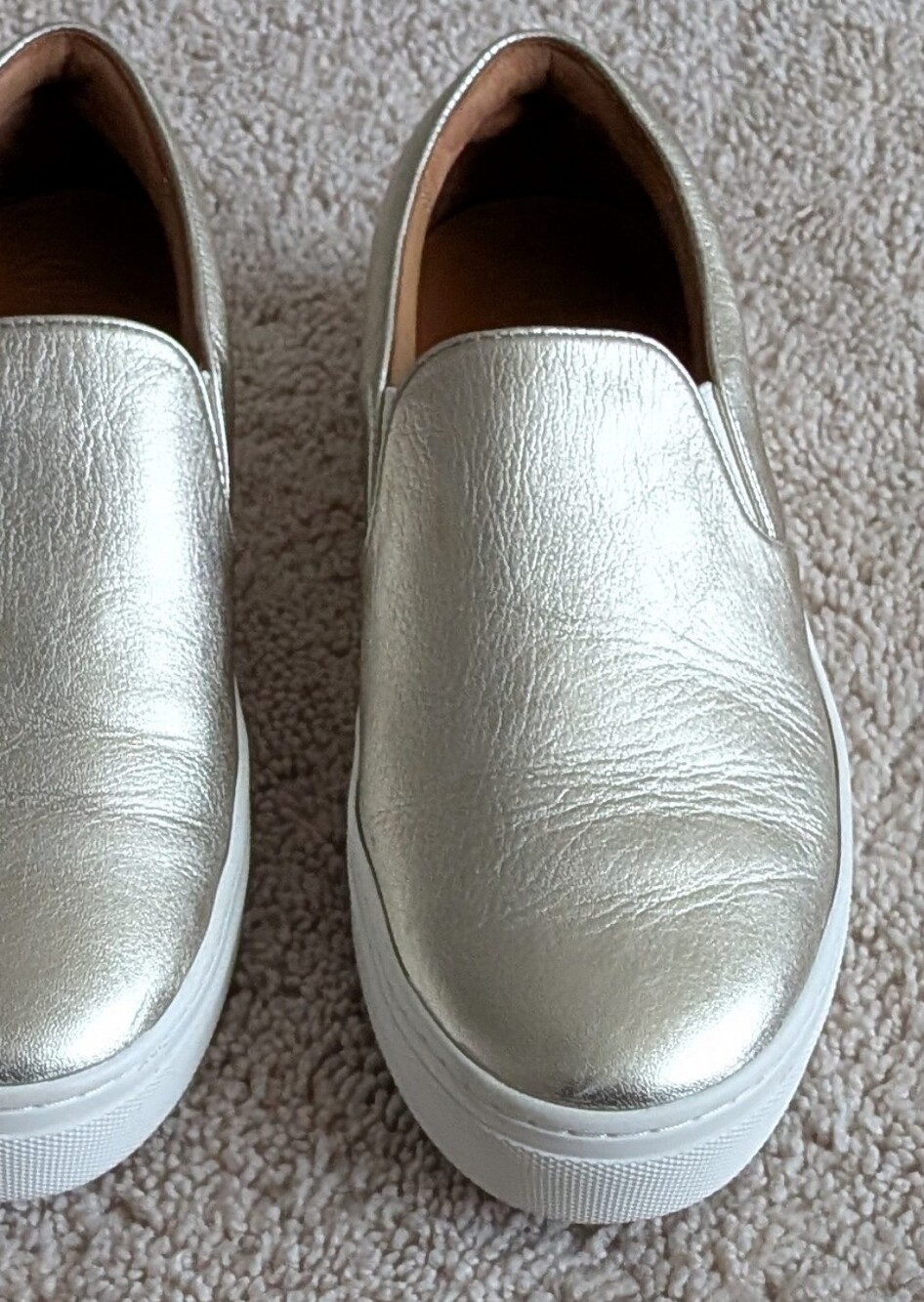 Tory Burch Metallic Gold Slip-On Fashion Sneakers. 8M Used-Excellent Condition